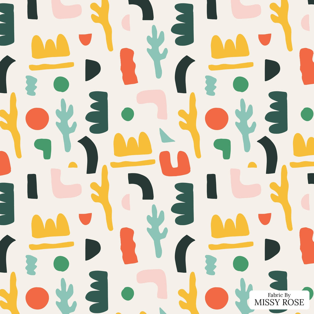 Kristina Forrest 21 - flat view of the print, zoom in for detail | Fabric by Missy Rose