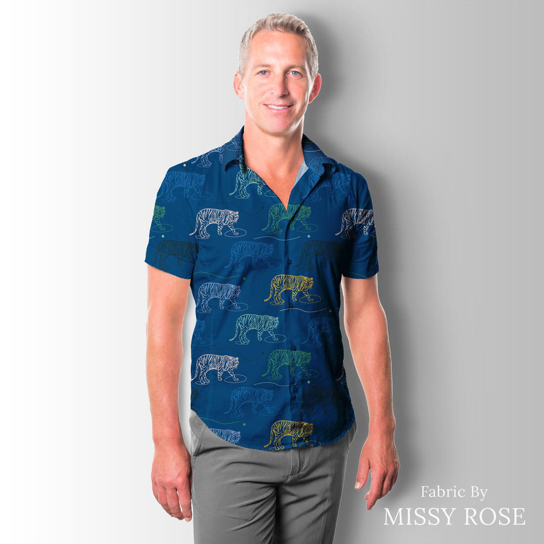 Kristina Forrest 210 sewn into a men's shirt - see how the print looks made up | Fabric by Missy Rose
