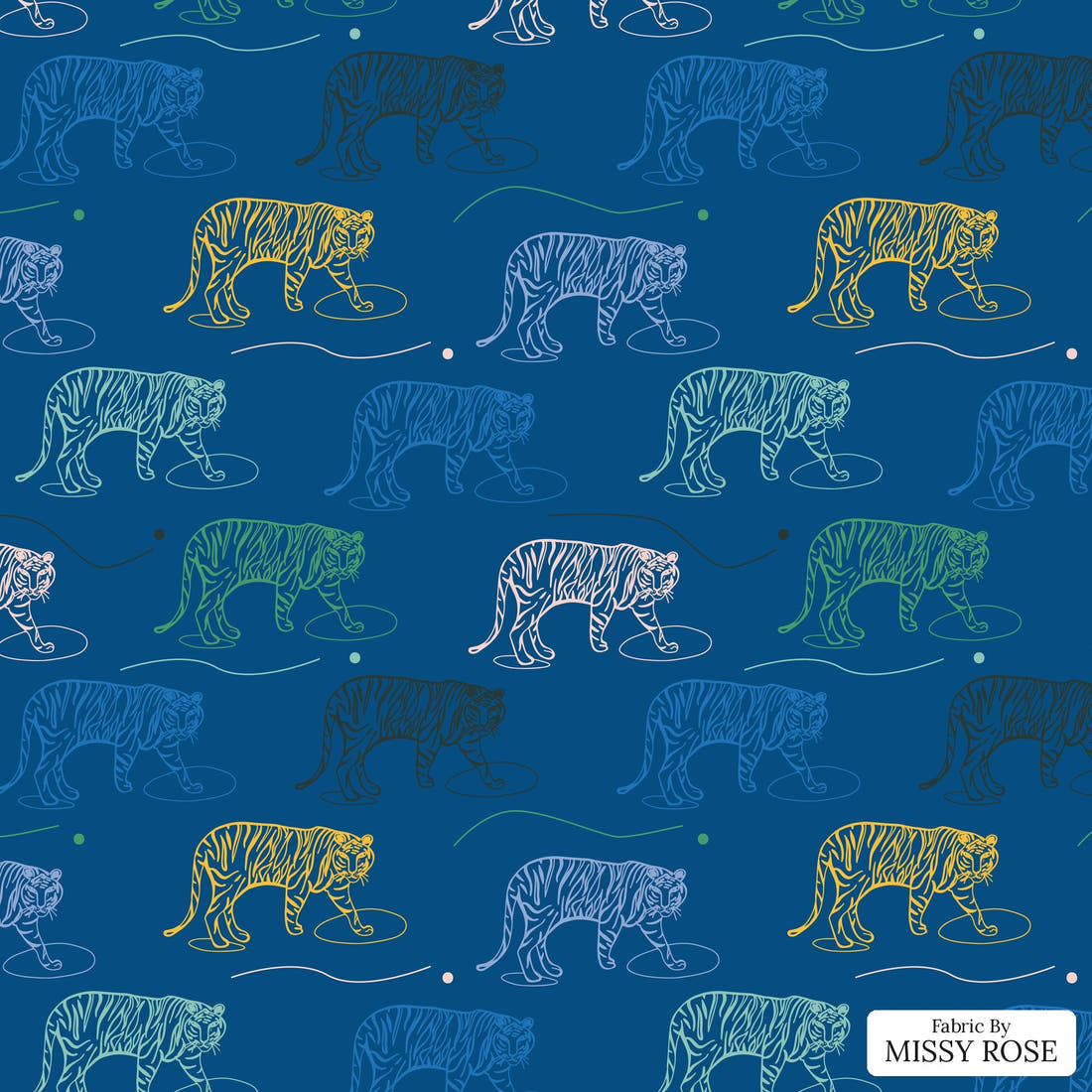 Kristina Forrest 210 - flat view of the print, zoom in for detail | Fabric by Missy Rose
