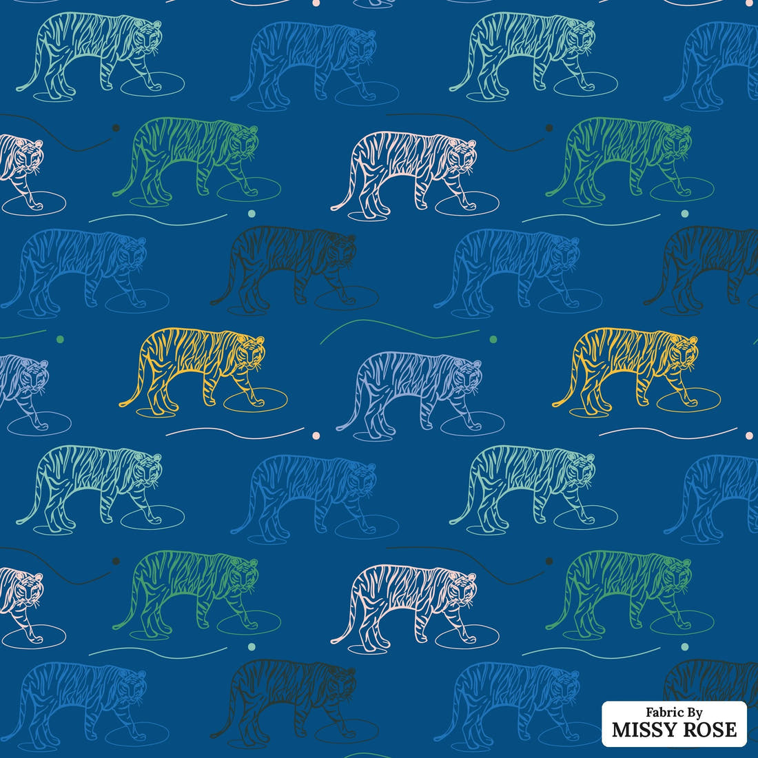 Kristina Forrest 210 - flat view of the print, zoom in for detail | Fabric by Missy Rose