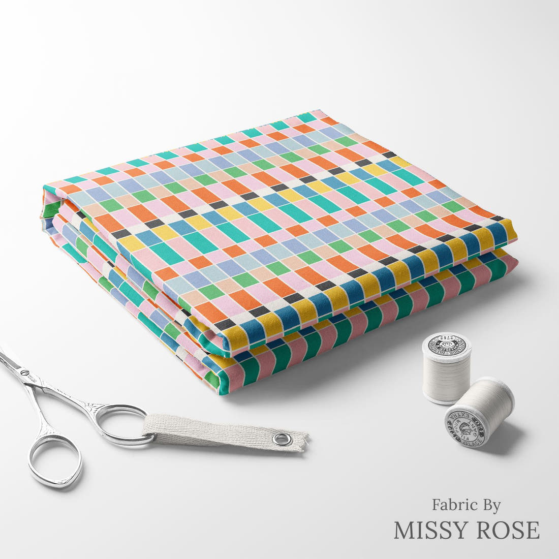 Kristina Forrest 211 folded fabric stack with matching thread - pre-order fabric Australia | Fabric by Missy Rose