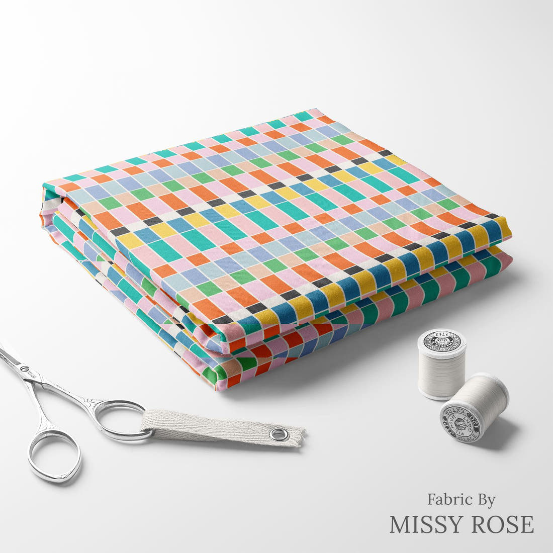 Kristina Forrest 211 folded fabric stack with matching thread - pre-order fabric Australia | Fabric by Missy Rose