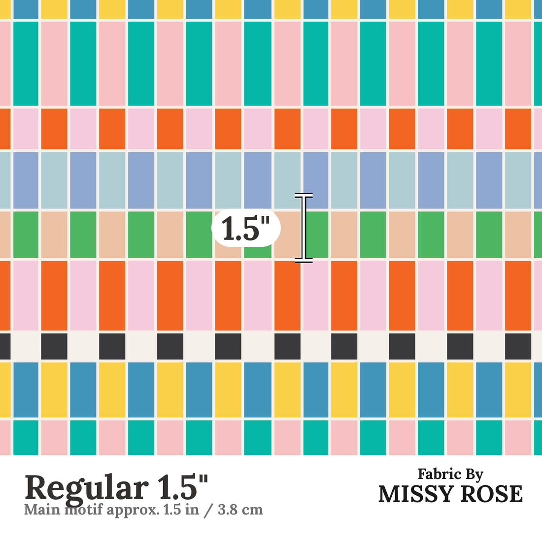 Kristina Forrest 211 Regular 1.5 inch print scale guide | Fabric by Missy Rose