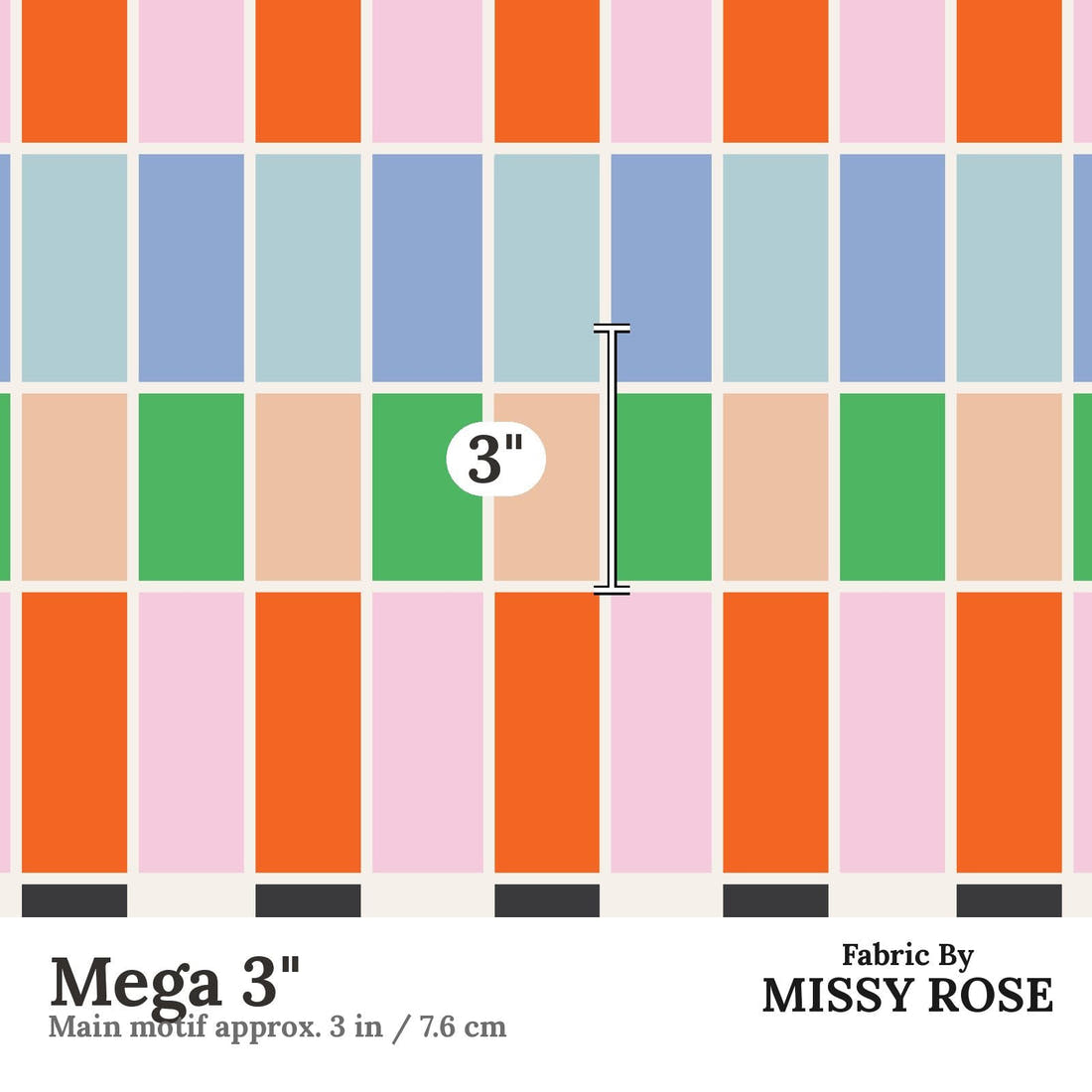 Kristina Forrest 211 Mega 3 inch print scale guide | Fabric by Missy Rose