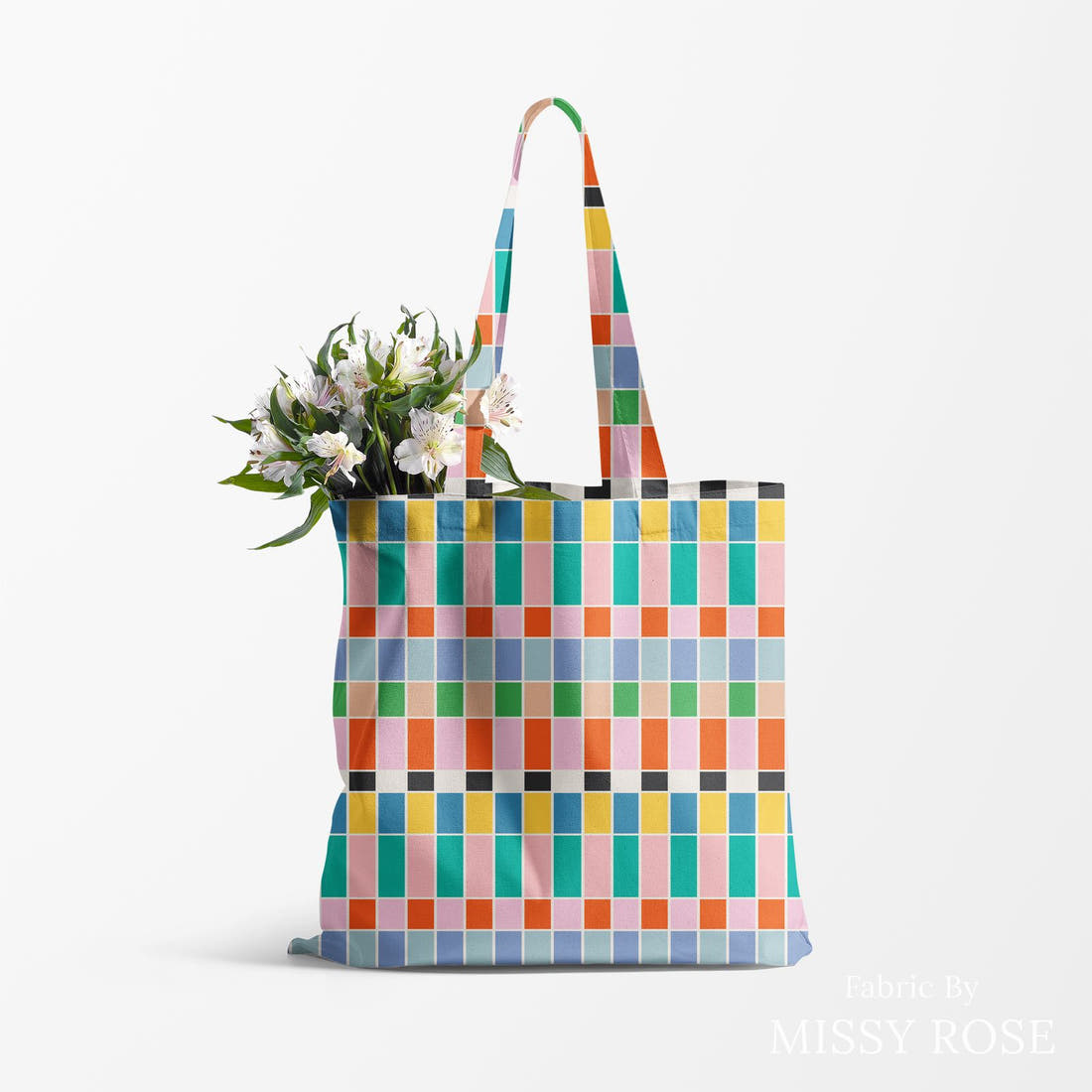 Kristina Forrest 211 made up as a tote bag - see how the print looks made up | Fabric by Missy Rose