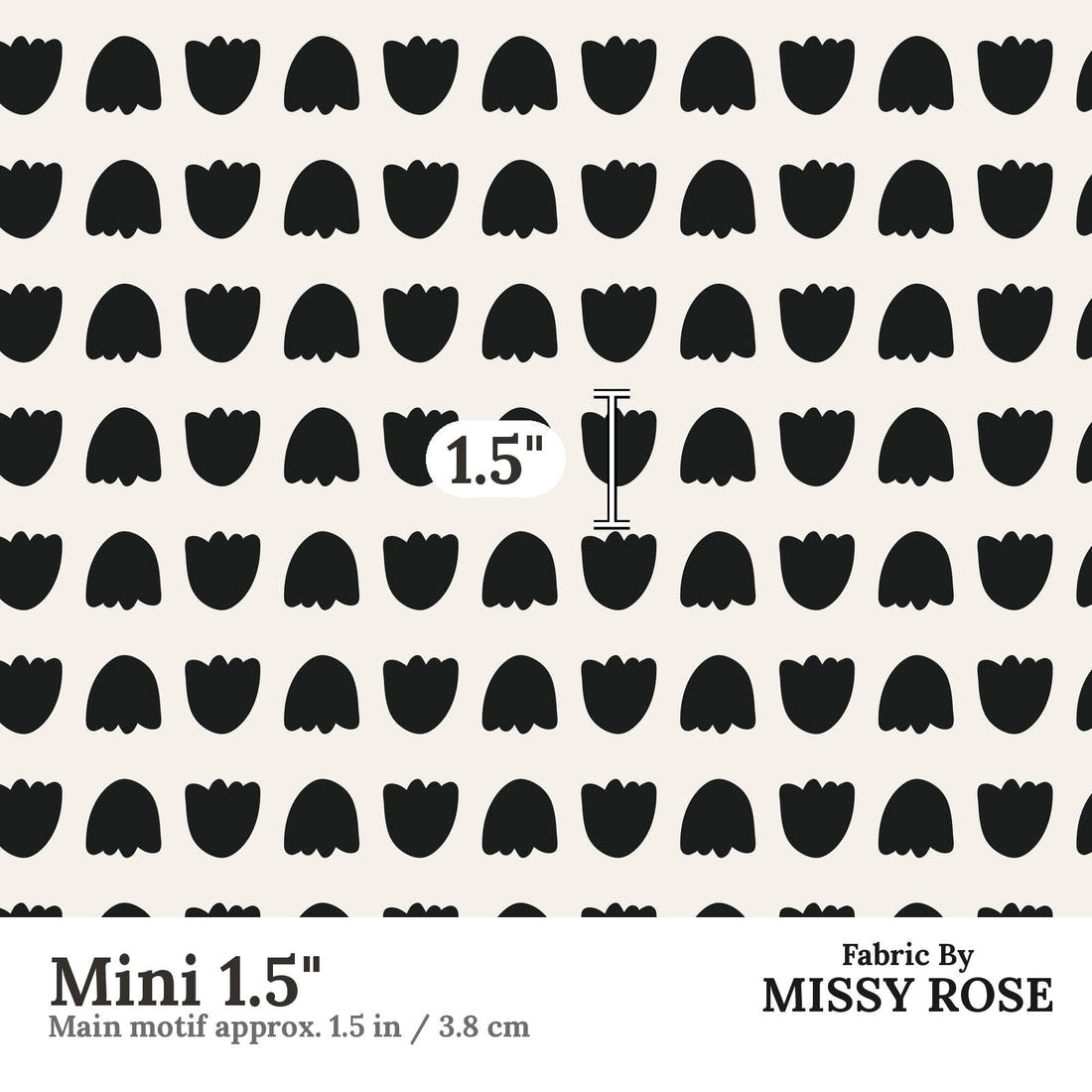 Kristina Forrest 212 Mini 1.5 inch print scale guide | Fabric by Missy Rose