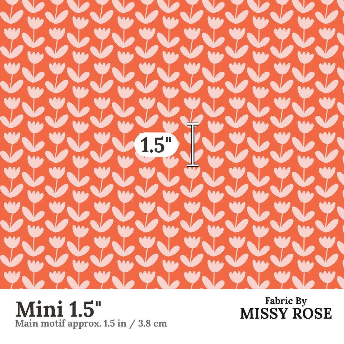 Kristina Forrest 213 Mini 1.5 inch print scale guide | Fabric by Missy Rose