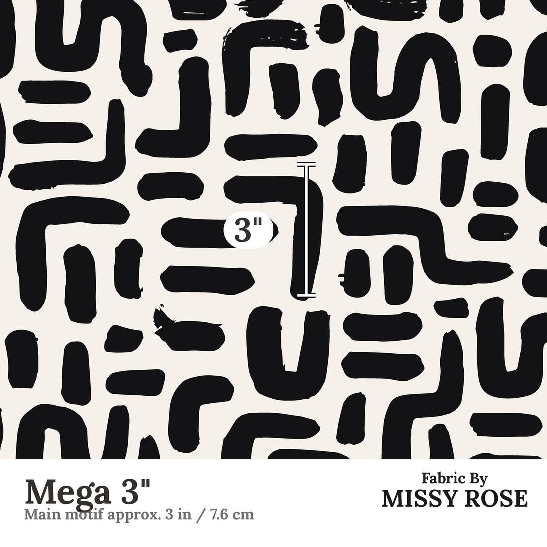 Kristina Forrest 214 Mega 3 inch print scale guide | Fabric by Missy Rose