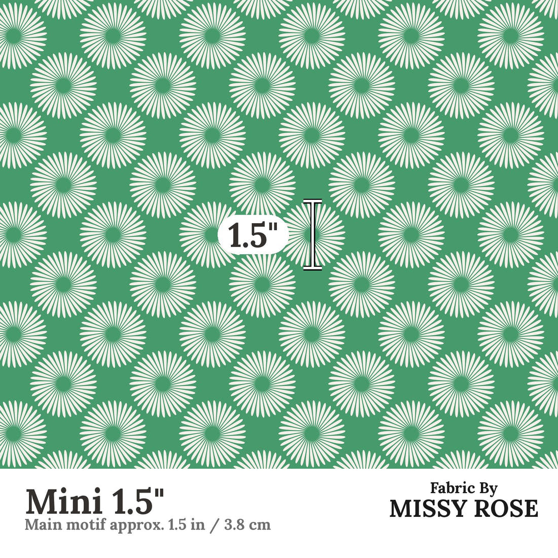 Kristina Forrest 218 Mini 1.5 inch print scale guide | Fabric by Missy Rose