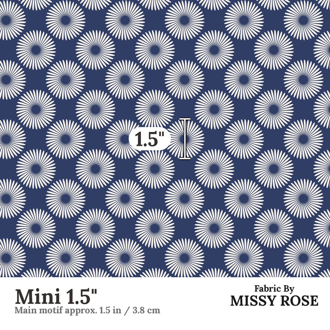 Kristina Forrest 219 Mini 1.5 inch print scale guide | Fabric by Missy Rose