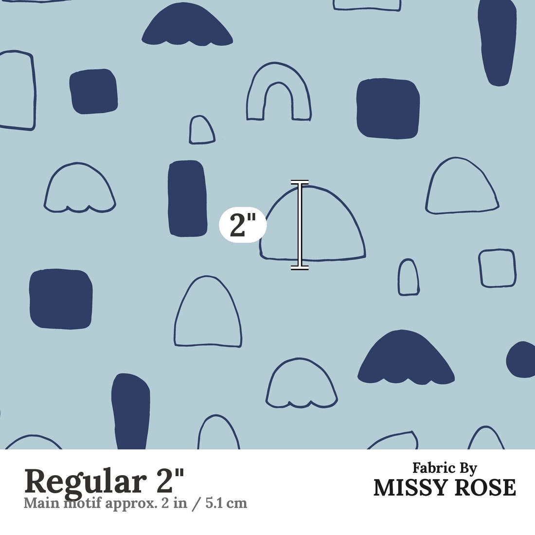 Kristina Forrest 22 Regular 2 inch print scale guide | Fabric by Missy Rose