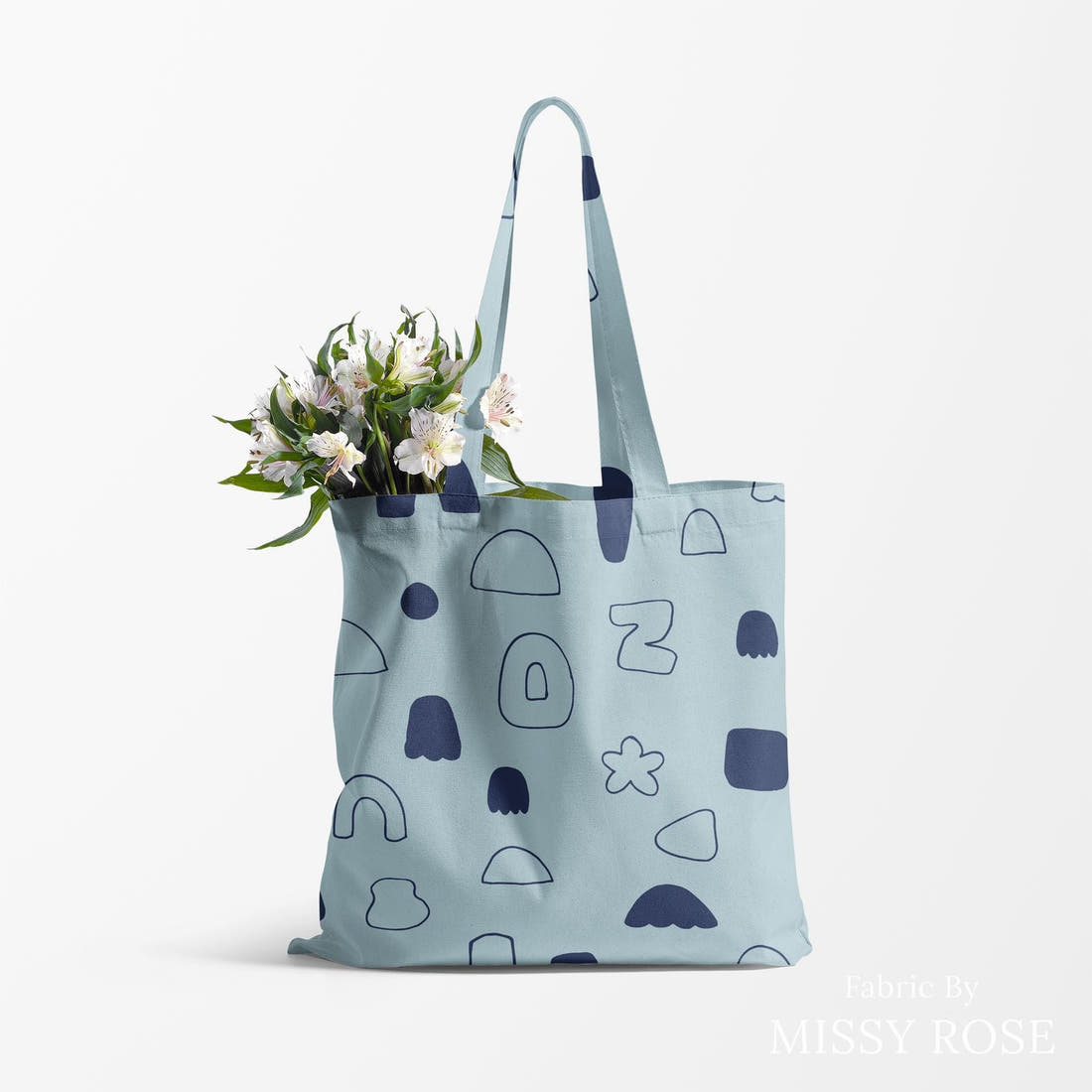 Kristina Forrest 22 made up as a tote bag - see how the print looks made up | Fabric by Missy Rose