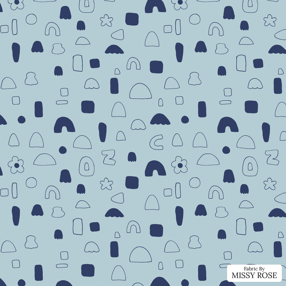 Kristina Forrest 22 - flat view of the print, zoom in for detail | Fabric by Missy Rose