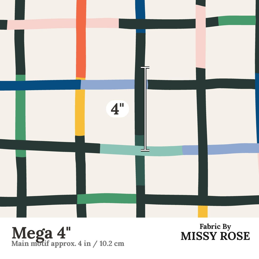 Kristina Forrest 224 Mega 4 inch print scale guide | Fabric by Missy Rose