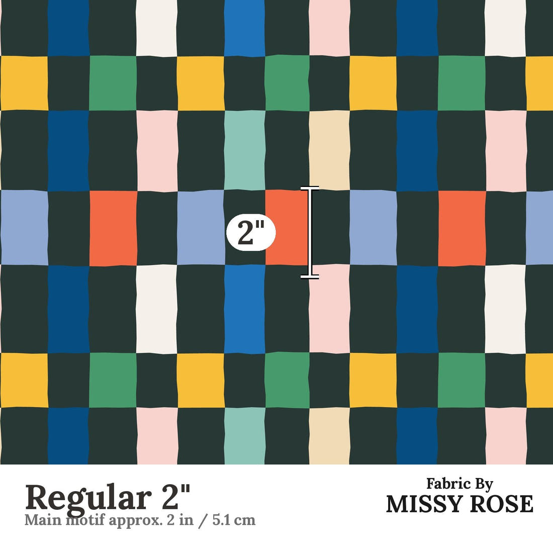 Kristina Forrest 225 Regular 2 inch print scale guide | Fabric by Missy Rose