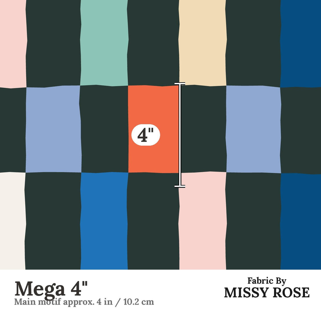Kristina Forrest 225 Mega 4 inch print scale guide | Fabric by Missy Rose