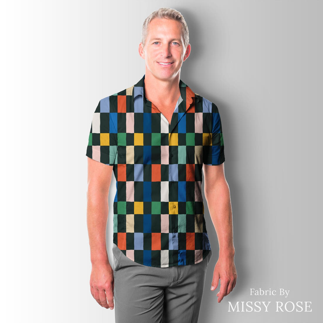 Kristina Forrest 225 sewn into a men's shirt - see how the print looks made up | Fabric by Missy Rose