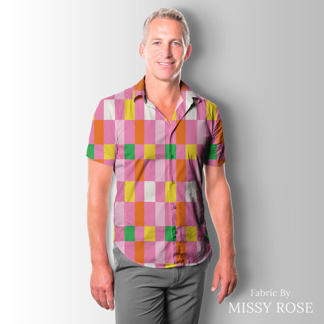 Kristina Forrest 227 sewn into a men's shirt - see how the print looks made up | Fabric by Missy Rose
