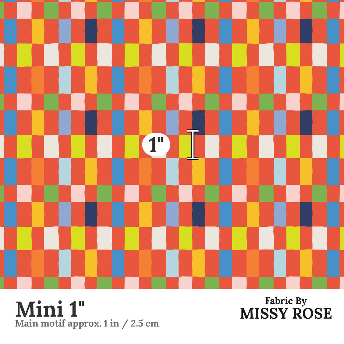 Kristina Forrest 228 Mini 1 inch print scale guide | Fabric by Missy Rose
