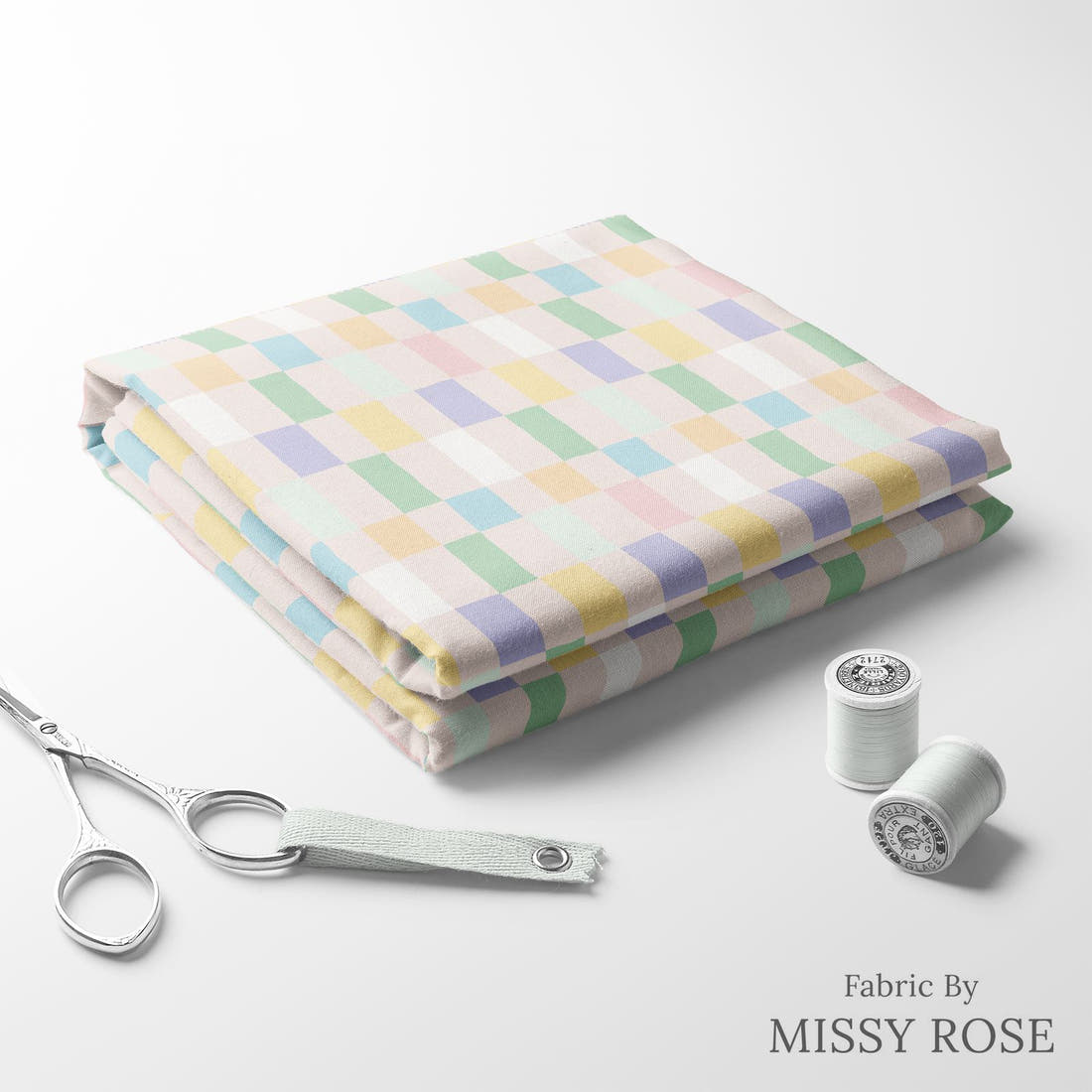 Kristina Forrest 229 folded fabric stack with matching thread - pre-order fabric Australia | Fabric by Missy Rose