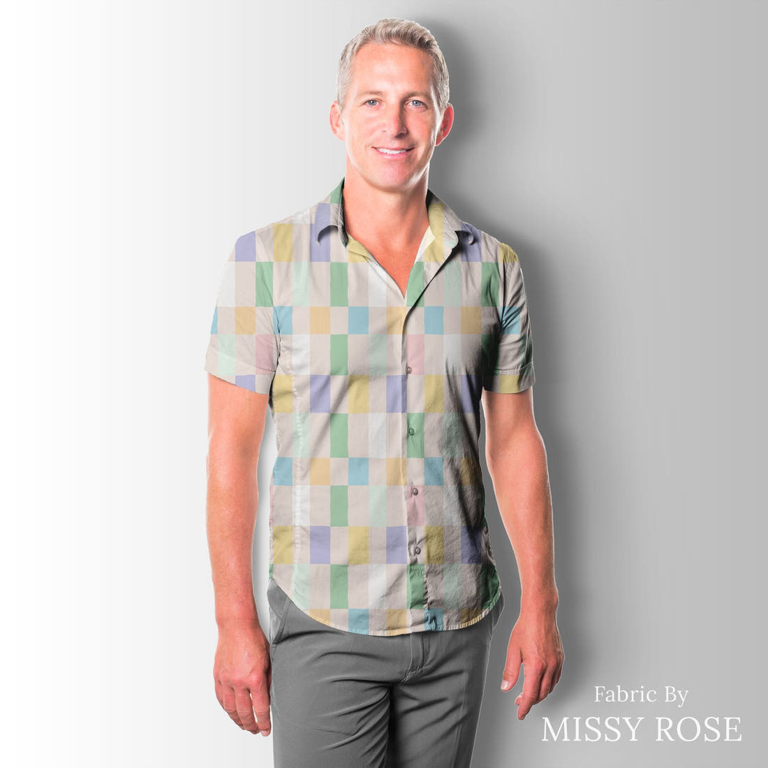 Kristina Forrest 229 sewn into a men's shirt - see how the print looks made up | Fabric by Missy Rose