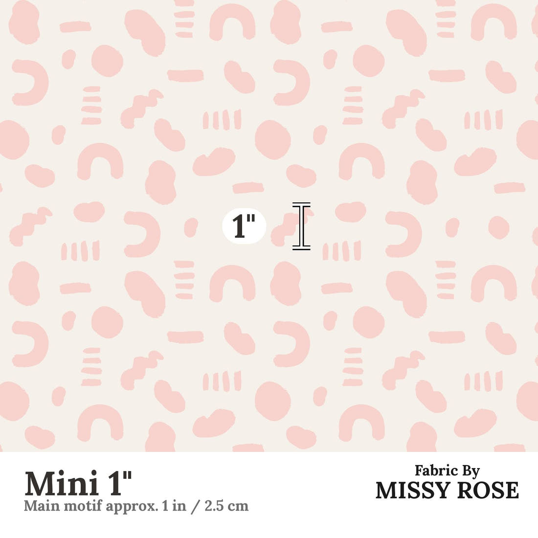 Kristina Forrest 23 Mini 1 inch print scale guide | Fabric by Missy Rose