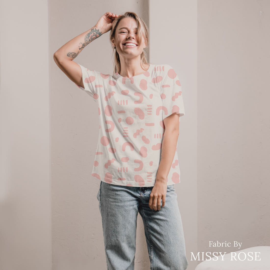 Kristina Forrest 23 sewn into an all-over print shirt - see how the print looks made up | Fabric by Missy Rose