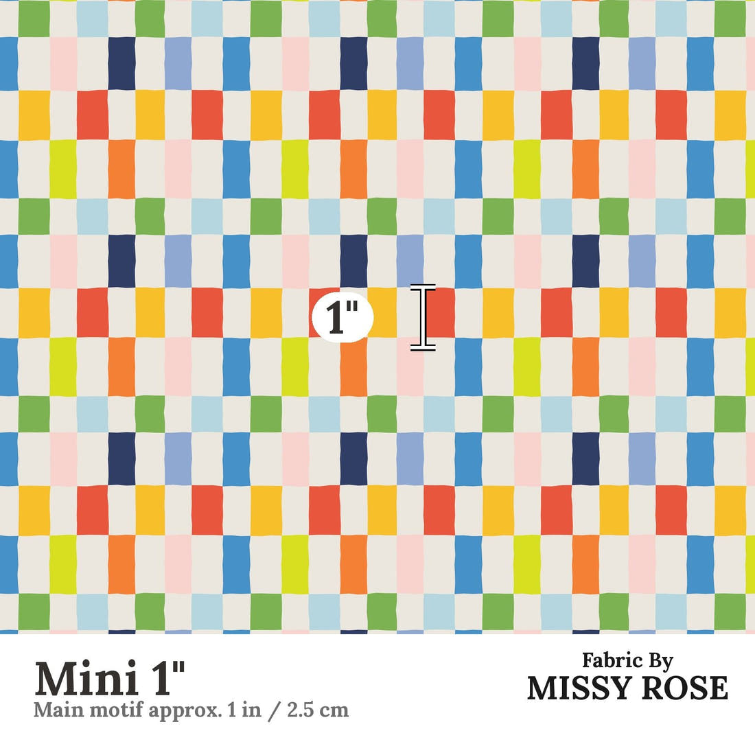 Kristina Forrest 230 Mini 1 inch print scale guide | Fabric by Missy Rose