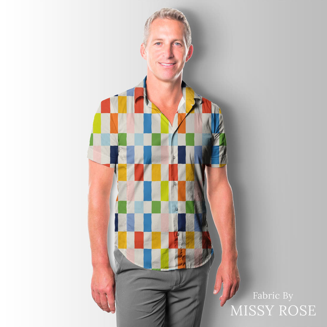Kristina Forrest 230 sewn into a men's shirt - see how the print looks made up | Fabric by Missy Rose