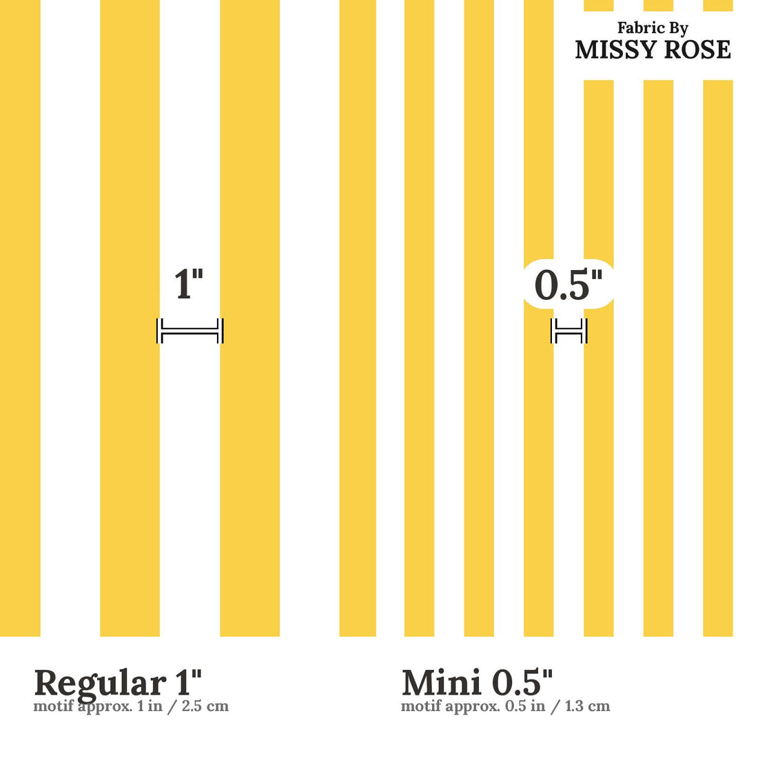 Kristina Forrest 237 Regular 1 inch vs Mini 0.5 inch print scale side by side | Fabric by Missy Rose