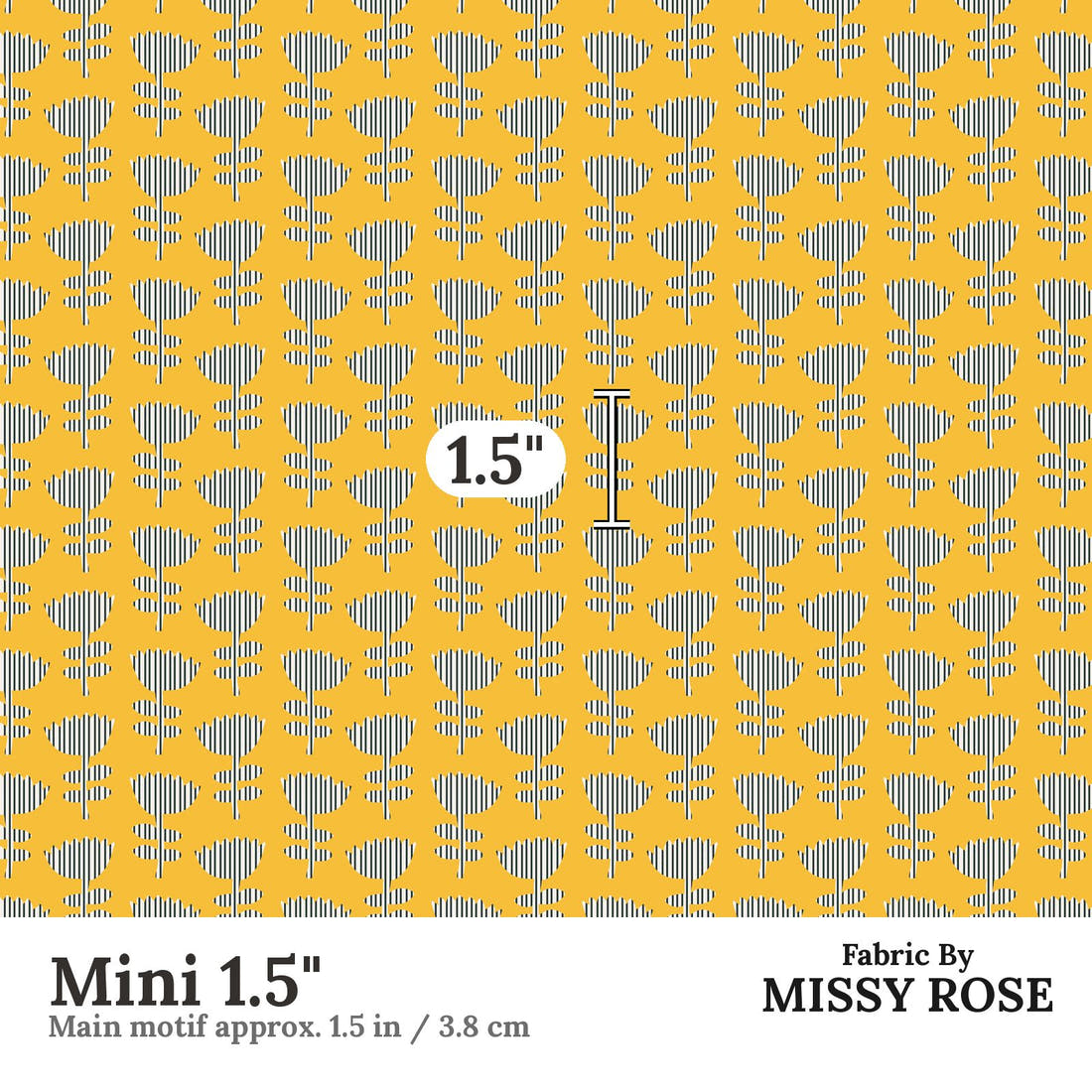Kristina Forrest 239 Mini 1.5 inch print scale guide | Fabric by Missy Rose