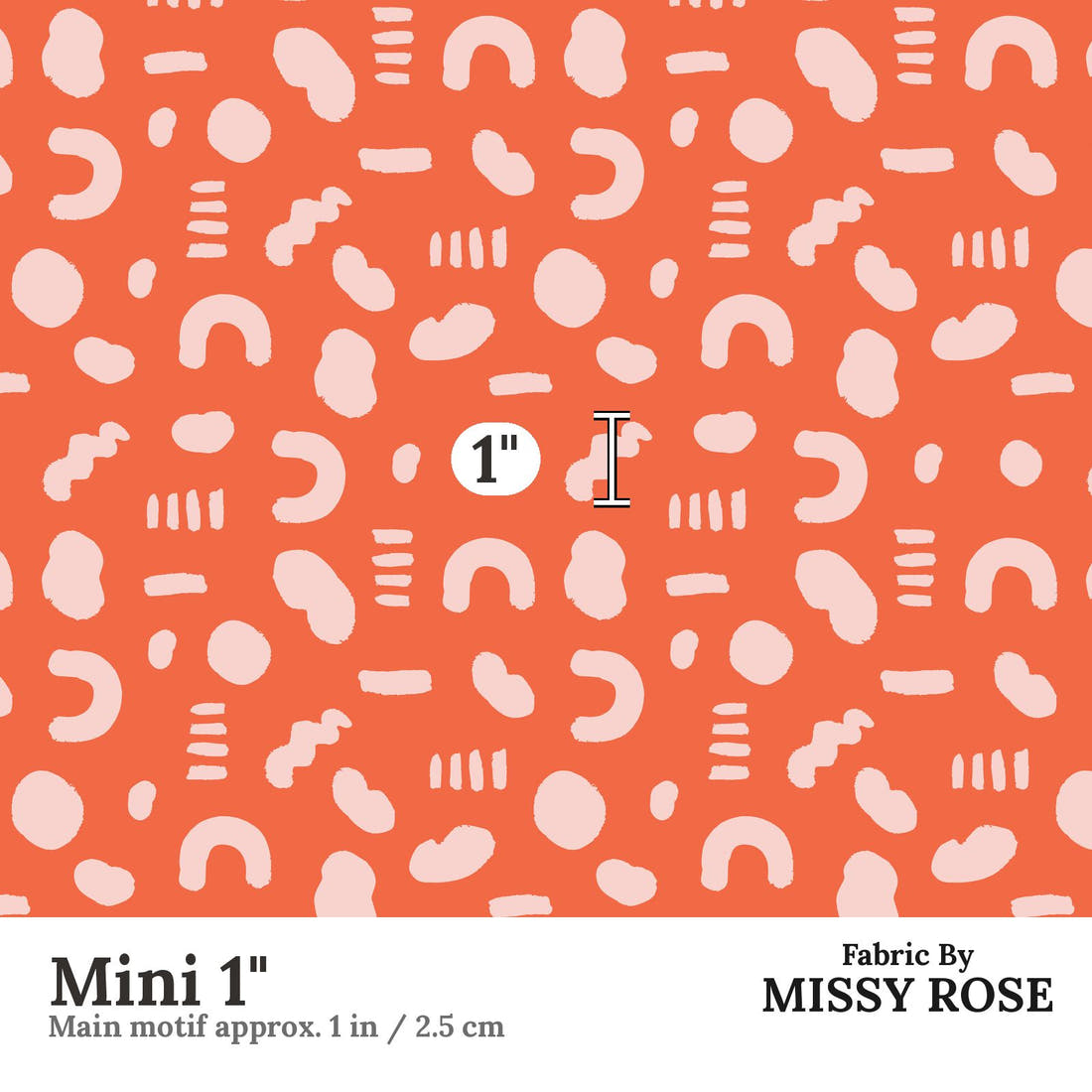 Kristina Forrest 24 Mini 1 inch print scale guide | Fabric by Missy Rose