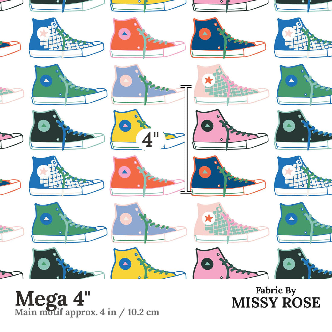 Kristina Forrest 244 Mega 4 inch print scale guide | Fabric by Missy Rose