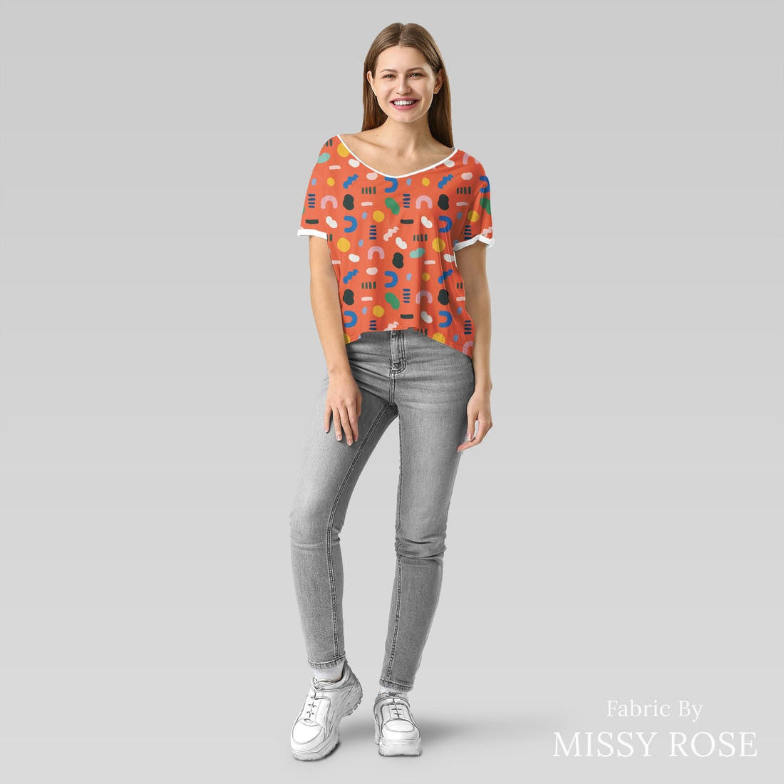 Kristina Forrest 248 sewn into an everyday tee - see how the print looks made up | Fabric by Missy Rose