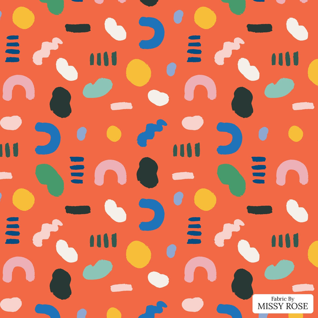 Kristina Forrest 248 - flat view of the print, zoom in for detail | Fabric by Missy Rose