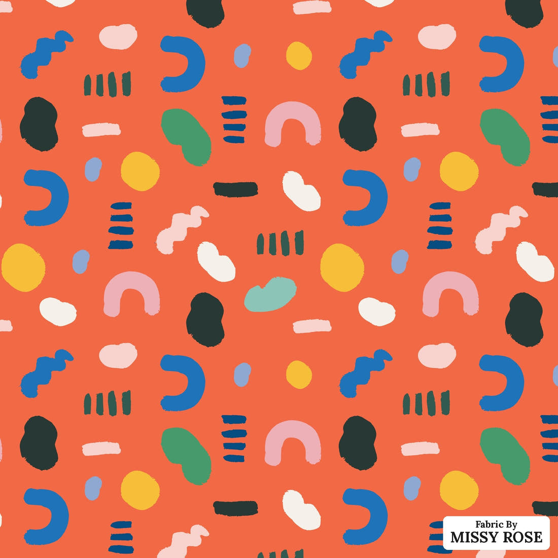Kristina Forrest 248 - flat view of the print, zoom in for detail | Fabric by Missy Rose