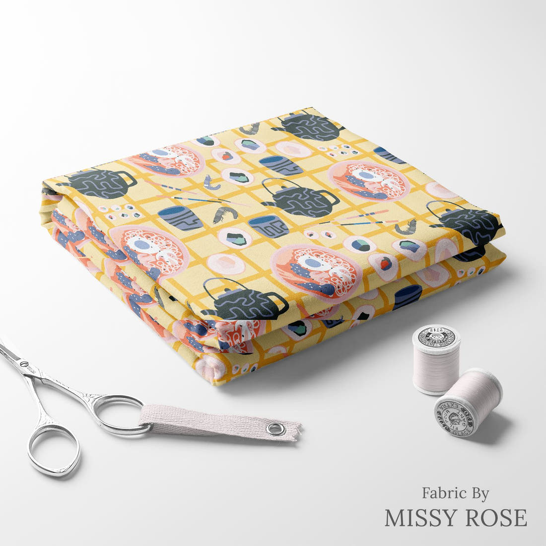 Kristina Forrest 249 folded fabric stack with matching thread - pre-order fabric Australia | Fabric by Missy Rose