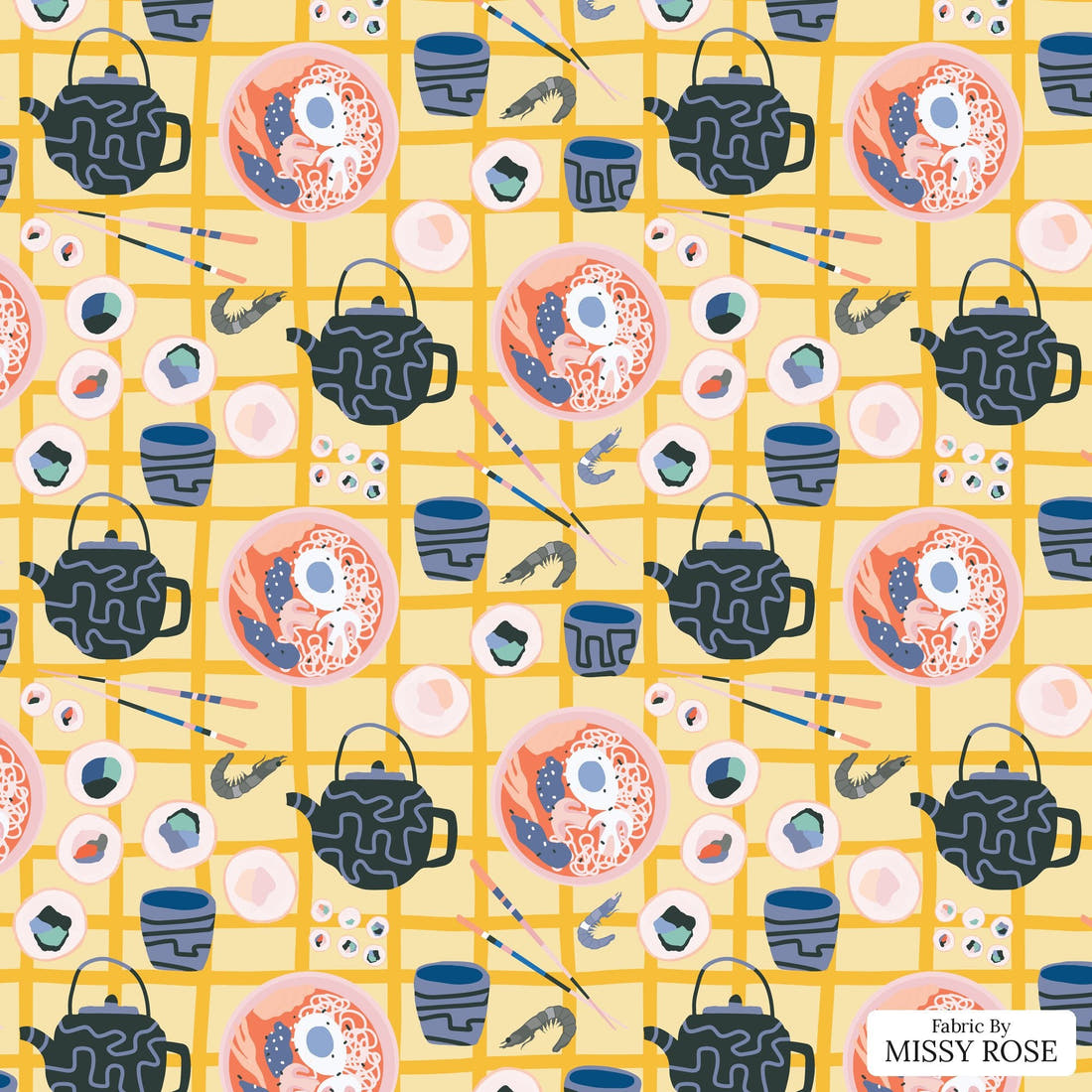 Kristina Forrest 249 - flat view of the print, zoom in for detail | Fabric by Missy Rose