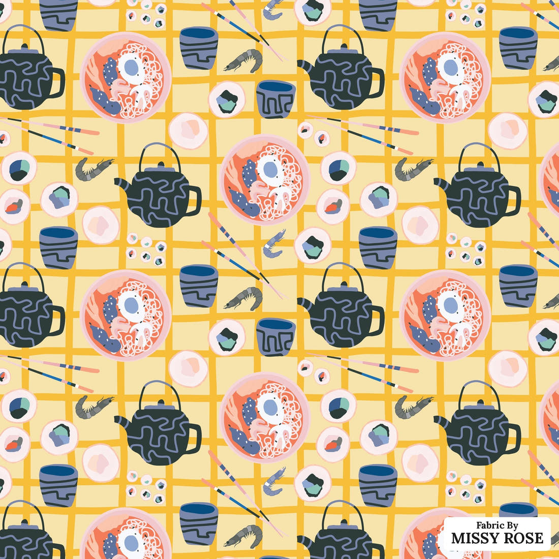 Kristina Forrest 249 - flat view of the print, zoom in for detail | Fabric by Missy Rose