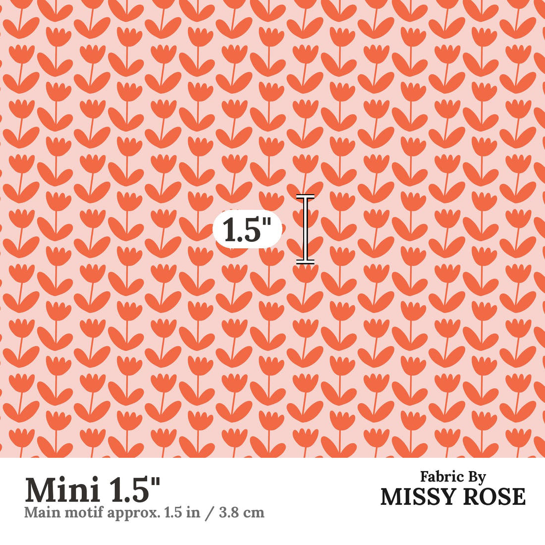 Kristina Forrest 25 Mini 1.5 inch print scale guide | Fabric by Missy Rose