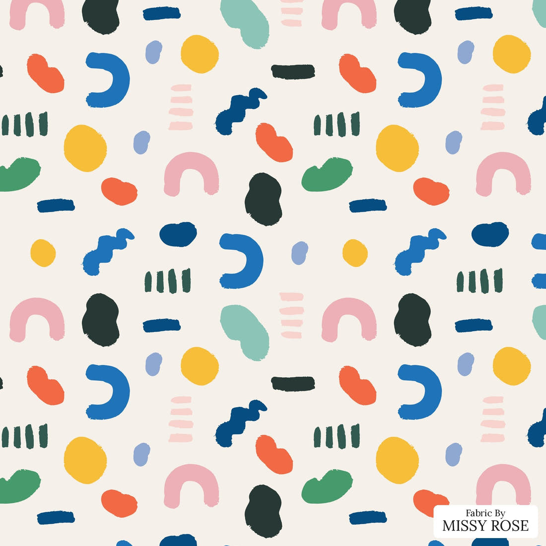 Kristina Forrest 250 - flat view of the print, zoom in for detail | Fabric by Missy Rose