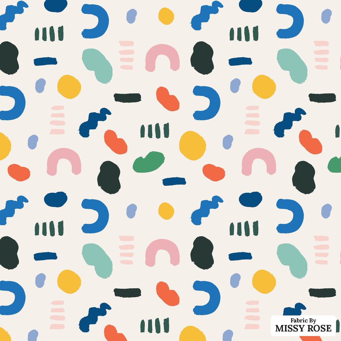 Kristina Forrest 250 - flat view of the print, zoom in for detail | Fabric by Missy Rose