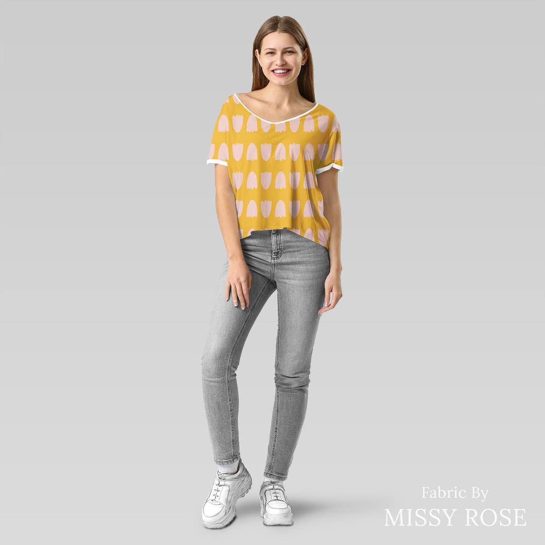Kristina Forrest 28 sewn into an everyday tee - see how the print looks made up | Fabric by Missy Rose