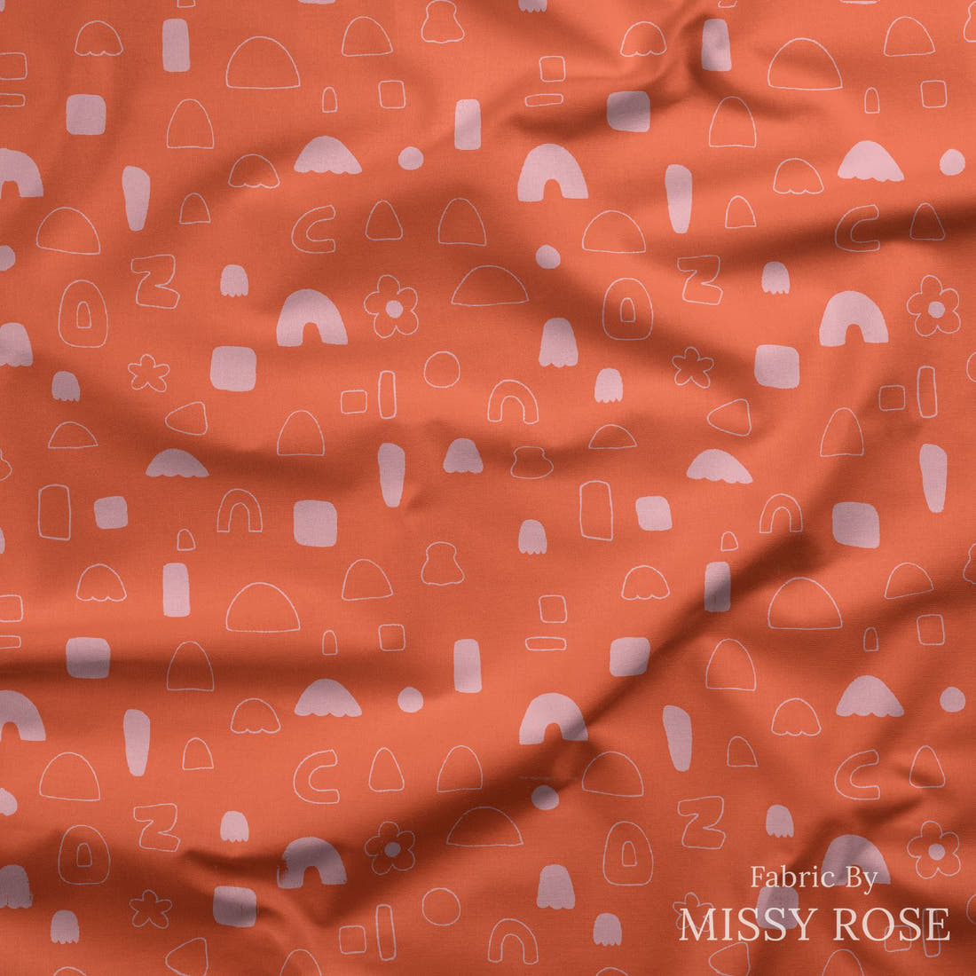 Kristina Forrest 31 draped fabric mockup - custom printed fabric by the metre | Fabric by Missy Rose
