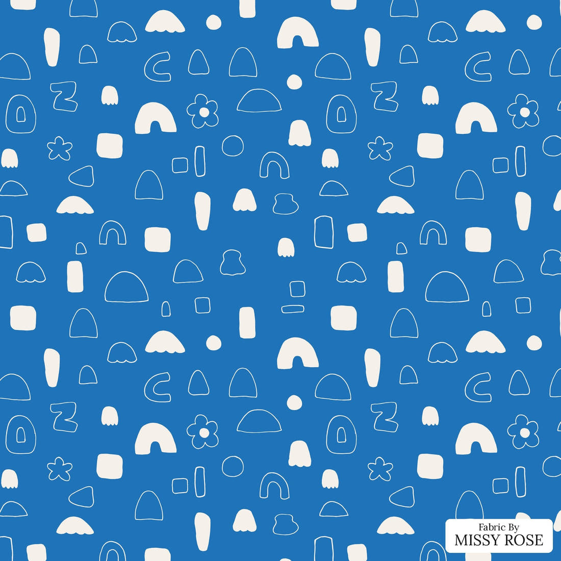 Kristina Forrest 32 - flat view of the print, zoom in for detail | Fabric by Missy Rose