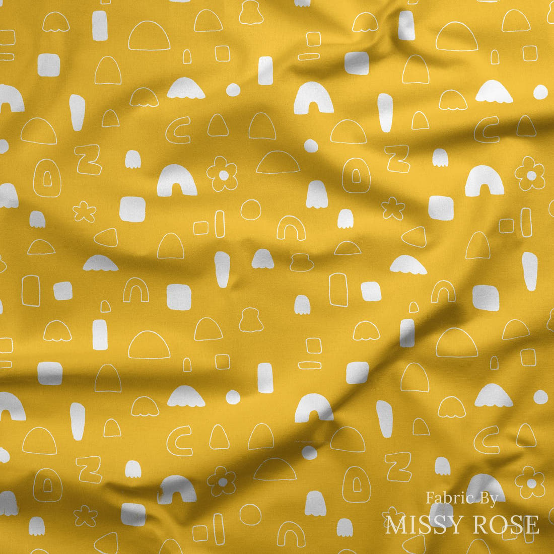 Kristina Forrest 33 draped fabric mockup - custom printed fabric by the metre | Fabric by Missy Rose