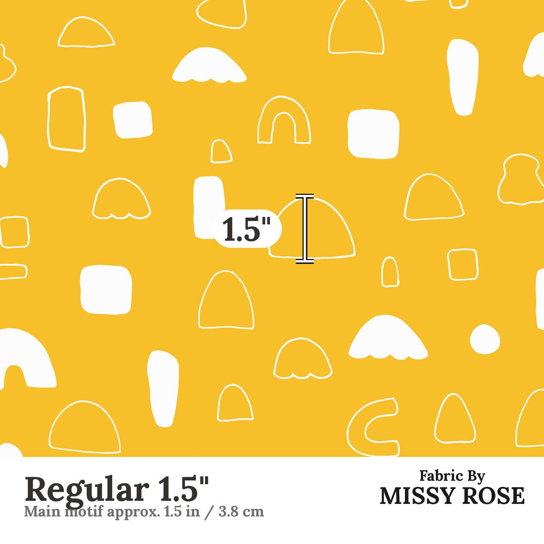 Kristina Forrest 33 Regular 1.5 inch print scale guide | Fabric by Missy Rose