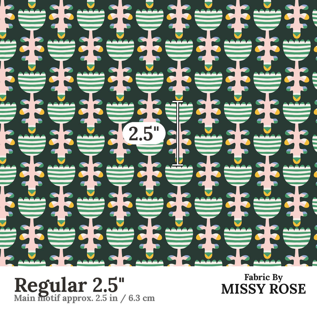 Kristina Forrest 34 Regular 2.5 inch print scale guide | Fabric by Missy Rose