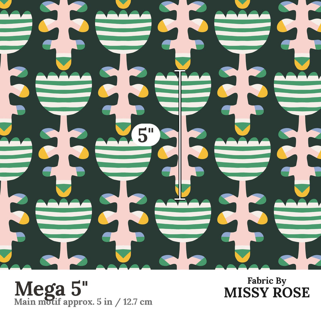 Kristina Forrest 34 Mega 5 inch print scale guide | Fabric by Missy Rose