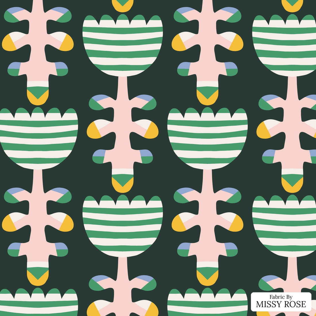 Kristina Forrest 34 - flat view of the print, zoom in for detail | Fabric by Missy Rose